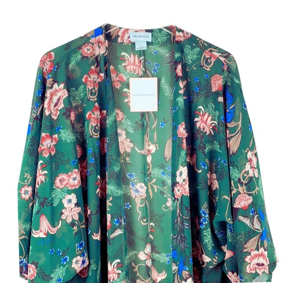 Orchid Row Floral Printed Maxi Chiffon Kimono - Picture 6 of 11